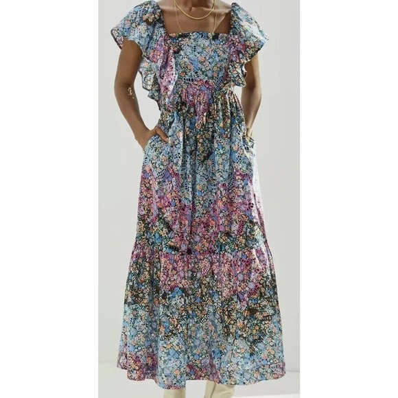 Anthropologie Dresses & Skirts - Anthropologie Clementina Eyelet Maxi Dress Size L NWOT MSRP $228